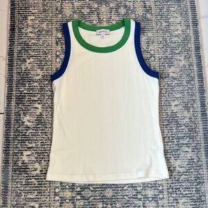 Evereve White and Green Tank